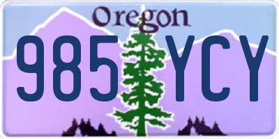 OR license plate 985YCY
