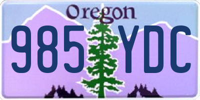 OR license plate 985YDC