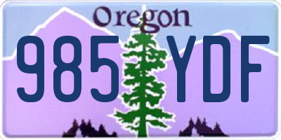 OR license plate 985YDF