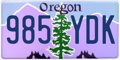 OR license plate 985YDK