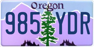 OR license plate 985YDR
