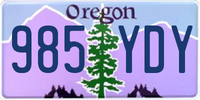 OR license plate 985YDY