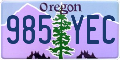 OR license plate 985YEC