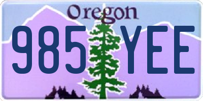 OR license plate 985YEE