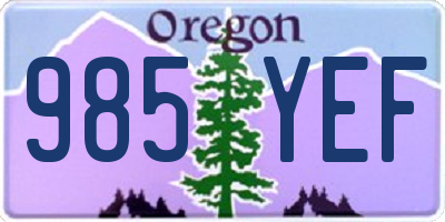 OR license plate 985YEF