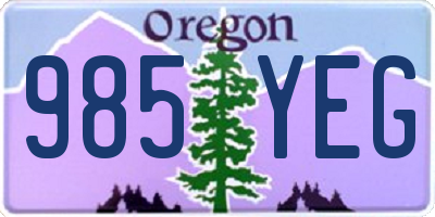 OR license plate 985YEG