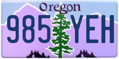 OR license plate 985YEH