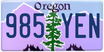 OR license plate 985YEN