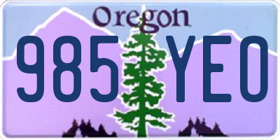 OR license plate 985YEO