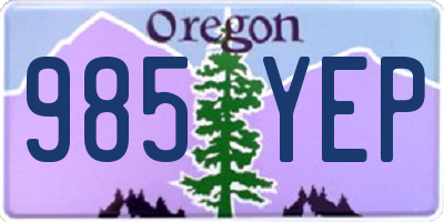 OR license plate 985YEP