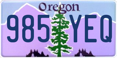OR license plate 985YEQ