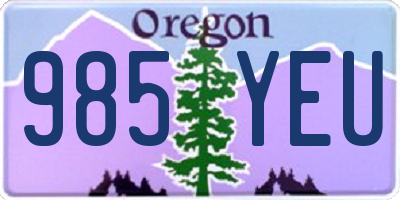 OR license plate 985YEU
