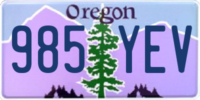 OR license plate 985YEV