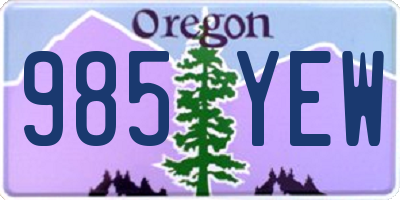 OR license plate 985YEW