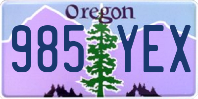 OR license plate 985YEX