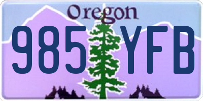 OR license plate 985YFB