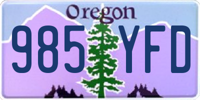 OR license plate 985YFD