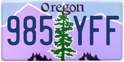 OR license plate 985YFF