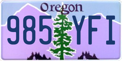 OR license plate 985YFI