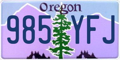 OR license plate 985YFJ