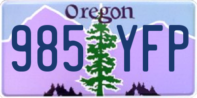 OR license plate 985YFP