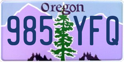 OR license plate 985YFQ
