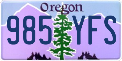 OR license plate 985YFS
