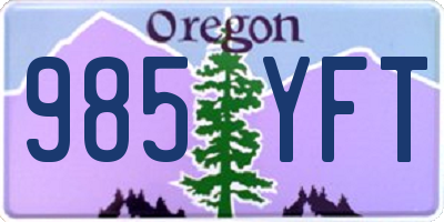 OR license plate 985YFT