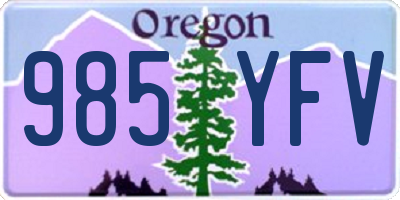 OR license plate 985YFV