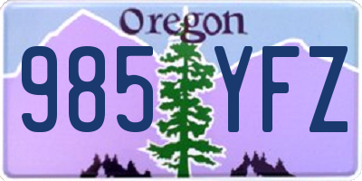 OR license plate 985YFZ