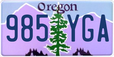 OR license plate 985YGA
