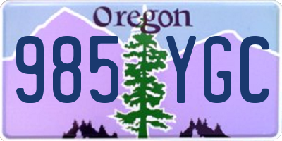OR license plate 985YGC