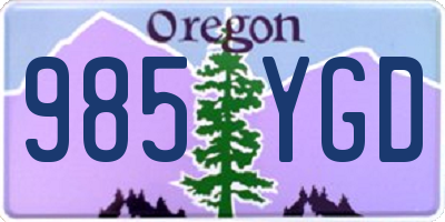 OR license plate 985YGD