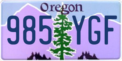OR license plate 985YGF