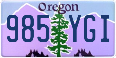 OR license plate 985YGI