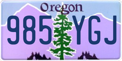 OR license plate 985YGJ