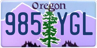 OR license plate 985YGL