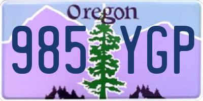 OR license plate 985YGP