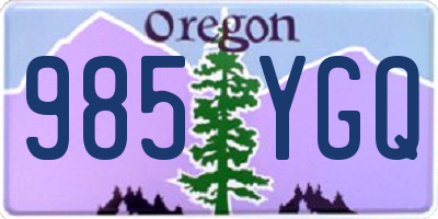 OR license plate 985YGQ