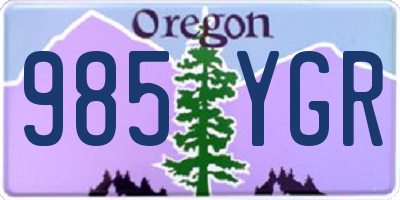 OR license plate 985YGR