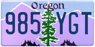 OR license plate 985YGT