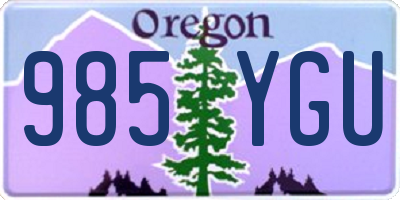 OR license plate 985YGU