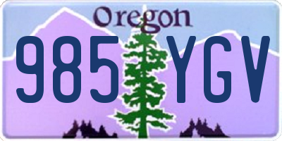OR license plate 985YGV