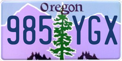 OR license plate 985YGX