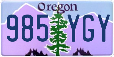 OR license plate 985YGY