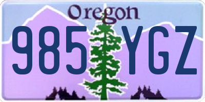 OR license plate 985YGZ