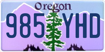 OR license plate 985YHD