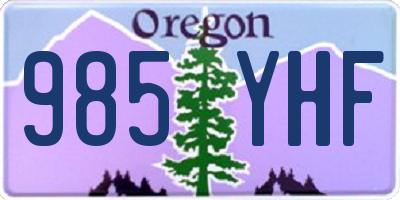 OR license plate 985YHF