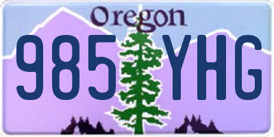 OR license plate 985YHG