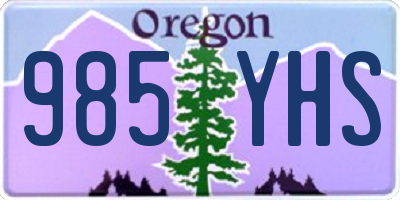OR license plate 985YHS